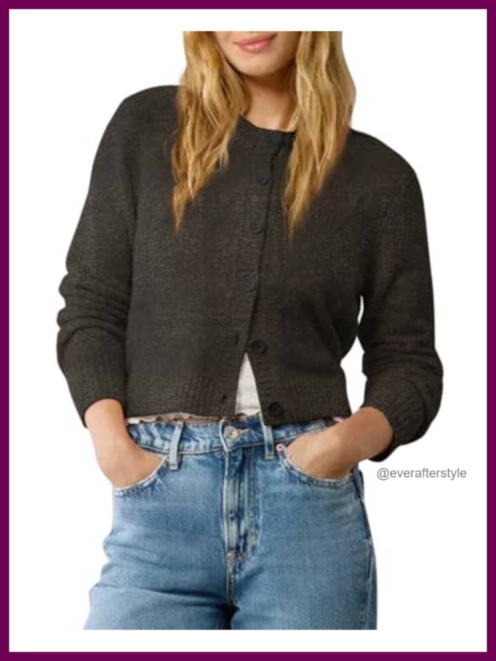 Cropped Cardigan Sweater Lightweight Long Sleeve Button-Up Open Front Shrug